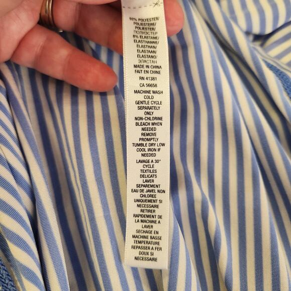 RLX RALPH LAUREN SS Golf Polo Men M Purple White Stripe Activewear CROOKED STICK - Picture 5 of 8